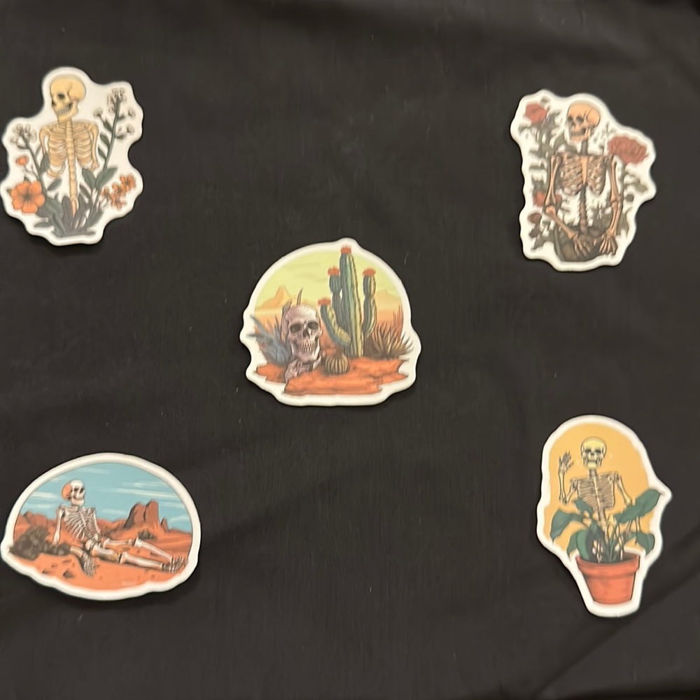 Floral skull stickers/decals.